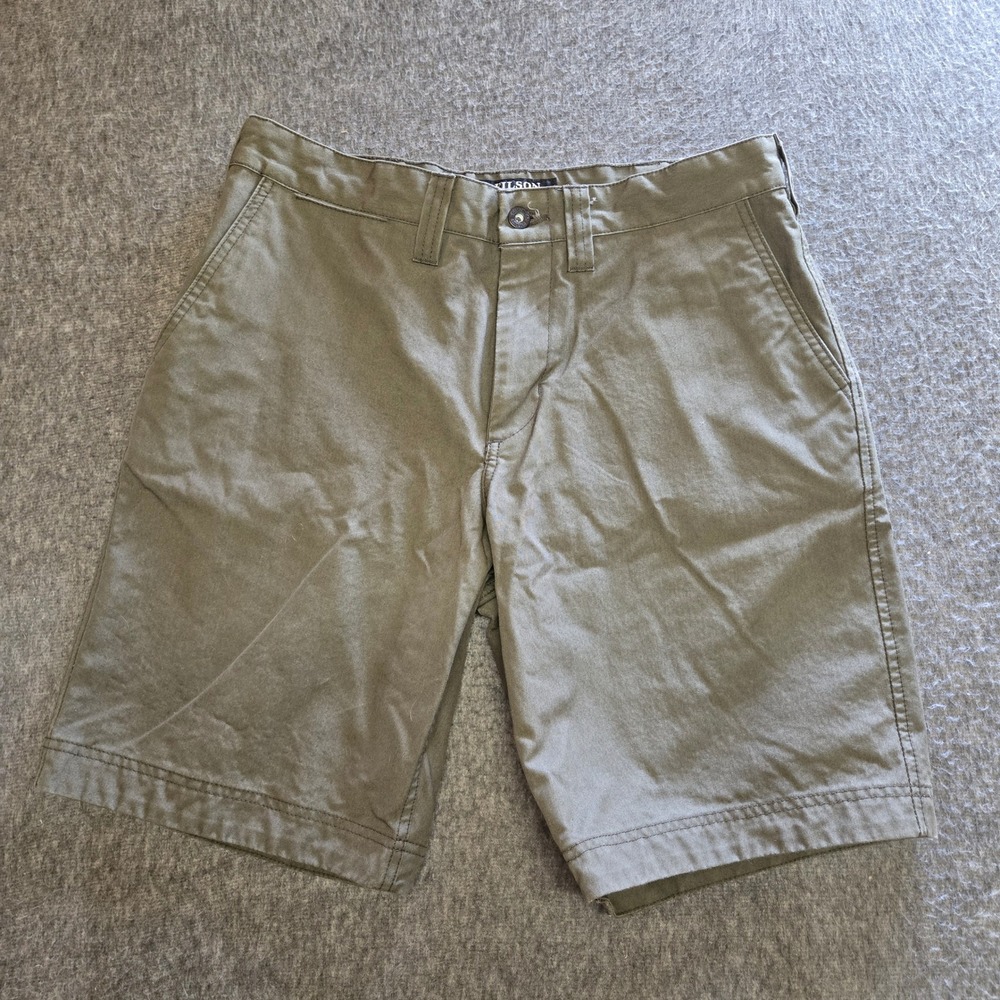 Filson Dry Shelter Cloth Shorts Mens 32 Otter Green Cotton Canvas Workwear